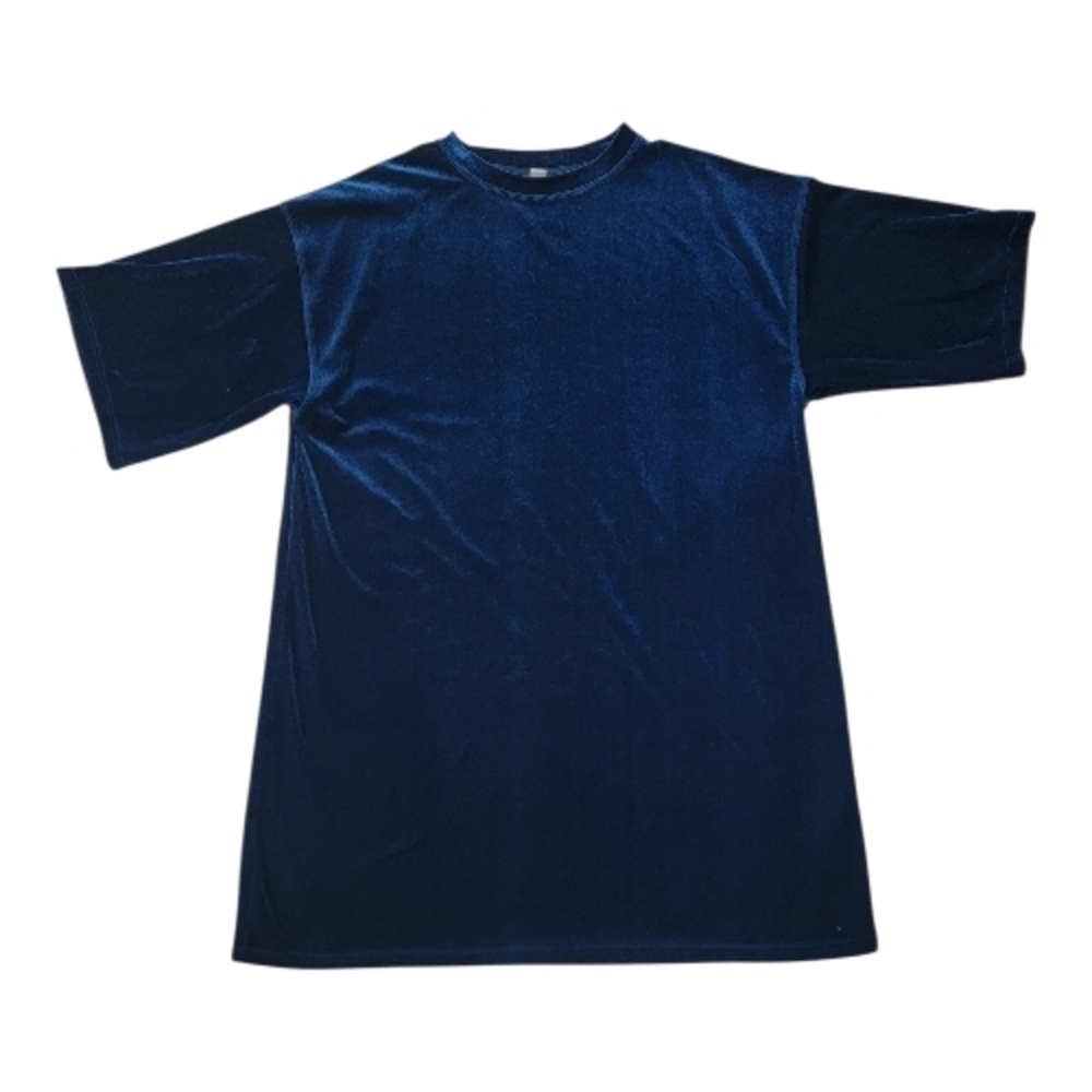 Topshop Blue Velvet Indie Oversized T-shirt Dress